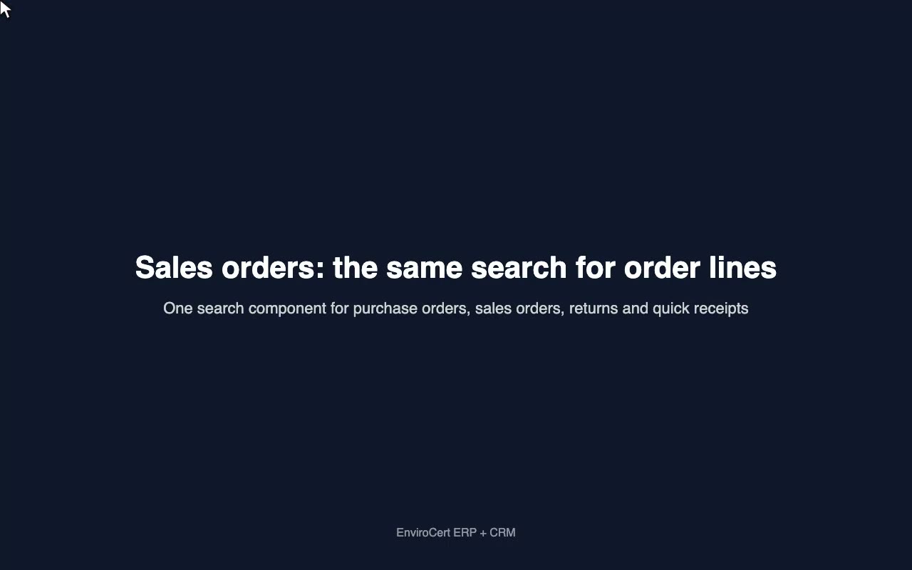 Sales orders: the same search for order lines