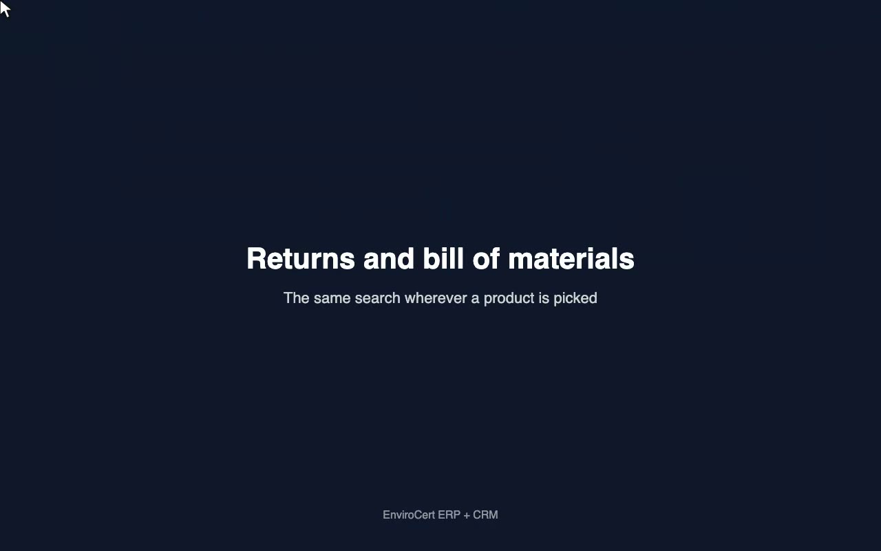 Returns and bill of materials